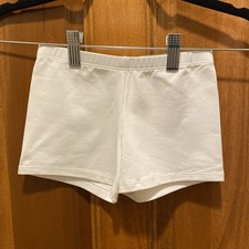Body Wrappers White Boy Bootie Shorts Girls 8-10 Gymnastics Dance Athletics