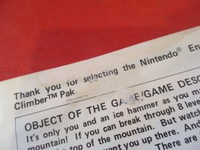 Ice Climber Nintendo NES Instruction Manual Booklet ONLY *damaged* #S