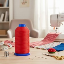 600Yd Heavy Duty Bonded Nylon Thread T270 Leather Upholstery Red