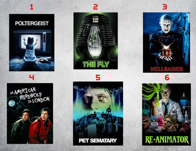 80's Horror Movie Retro Wall Collage Posters 