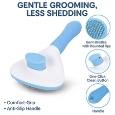 Self Cleaning Pet Grooming Brush for Dogs Cats Rabbit Shedding & Deshedding Tool