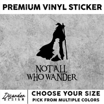 LORD OF THE RINGS WANDER [VINYL STICKER]-for WINDOW-LAPTOP-FOLDER-U PICK CLR/SZE
