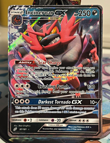Pokemon Incineroar GX Sun & Moon: Team Up 97/181 CHECK PHOTOS
