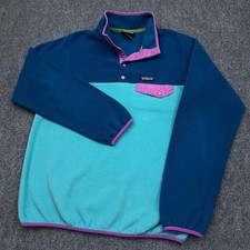 Patagonia Synchilla Snap-T Pullover Women's Large Howling Turquoise Colorblock