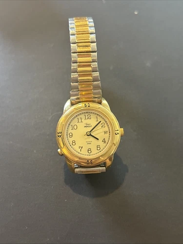 Vtg Timex Watch Women Indiglo 28mm Two Tone Needs New Battery In As Is Condition