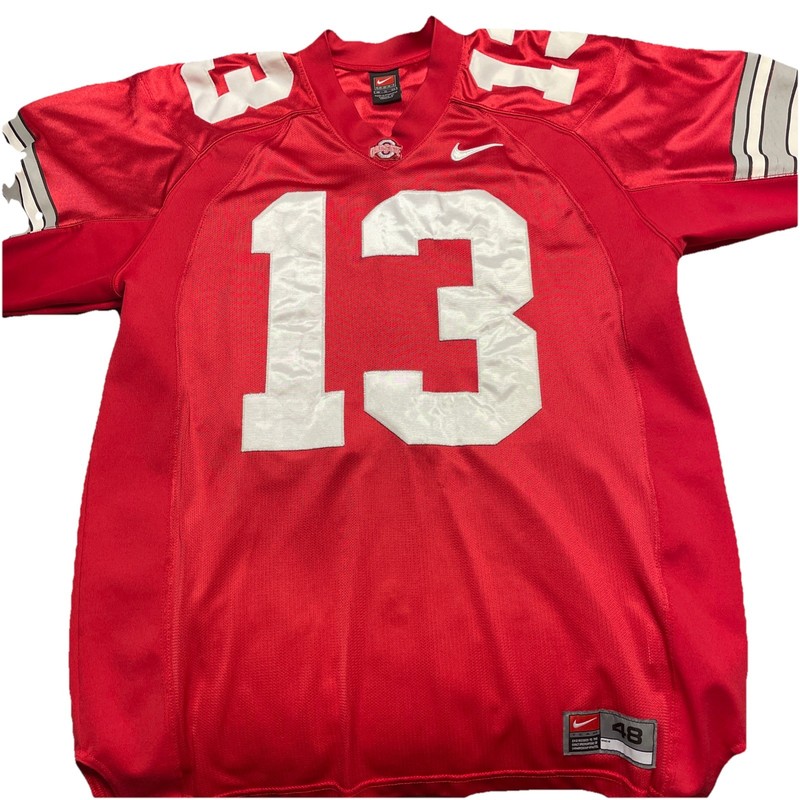 #13 Ohio State Buckeyes Nike Authentic Game Football Jersey 48 XL Clarett RARE!!