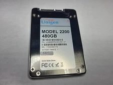 Unigen 480GB SSD  SATA 6GB 2.5  Model 2200 Made In the USA! Good SMART report!