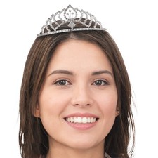 Rhinestone Silver Tiara - Hair Combs - Costume Accessory - One Size