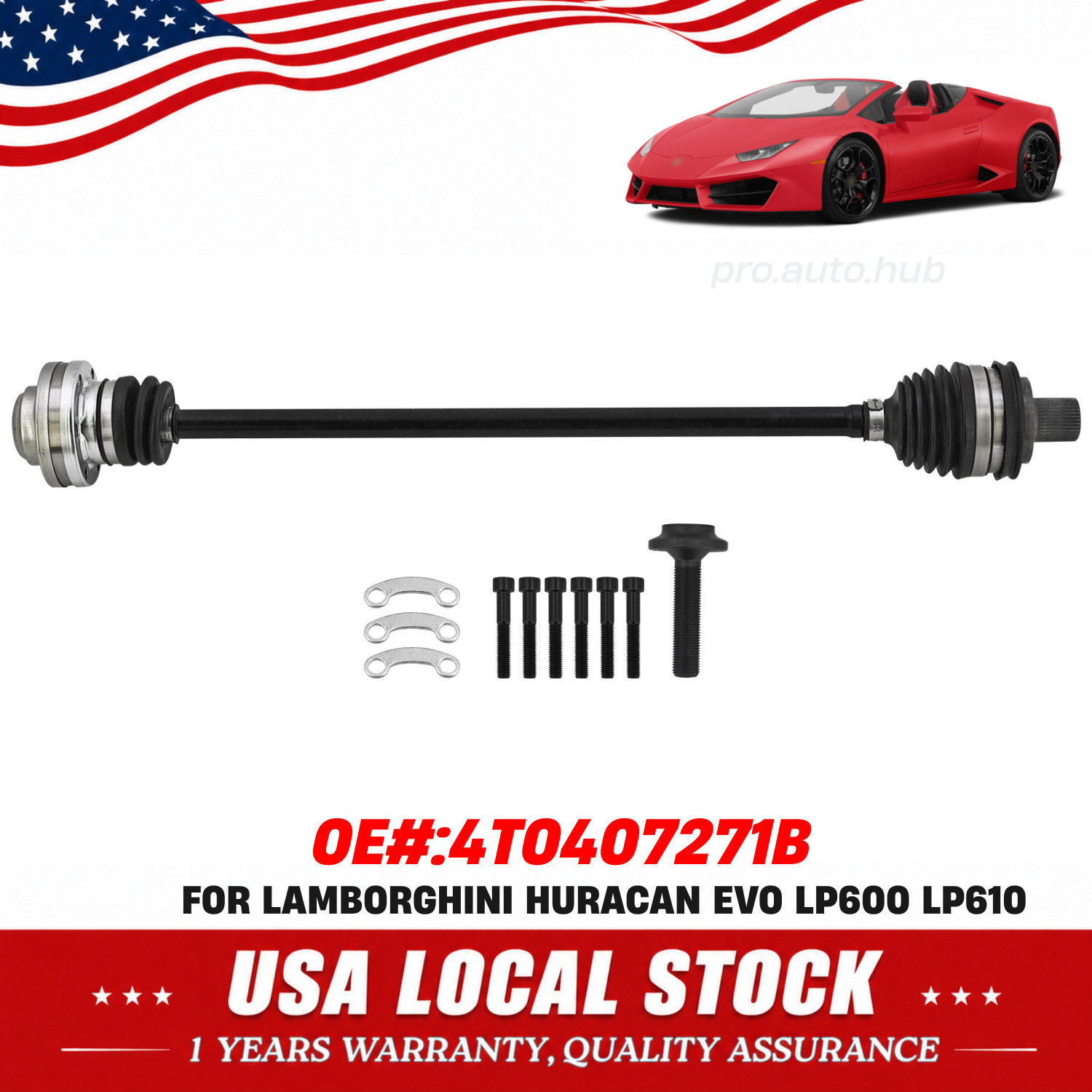 Lamborghini Huracan 2020-2023 Front Left Axle shaft P/N 4T0407271B