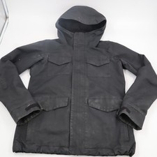 Burton The White Collection DryRide Snowboard Jacket Mens Medium Black Hooded