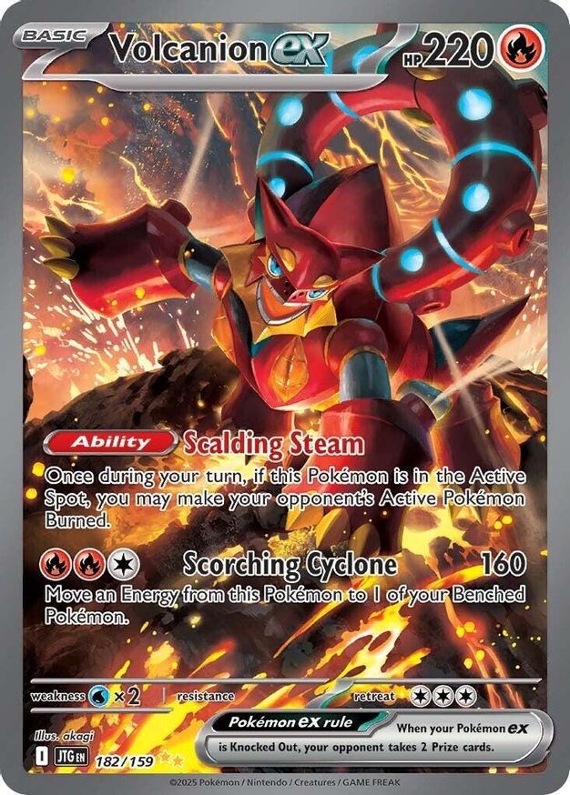 Pokemon Volcanion ex (182/473) Journey Together NM HOLO