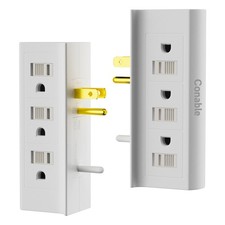 6 Outlets Splitter 2-Pack, 6-Outlet with Sliding Safety Covers, Grounded Side...