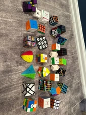Large Lot Of 27 Assorted Rubik's Cubes & Brain Teaser Puzzles - Read Desc
