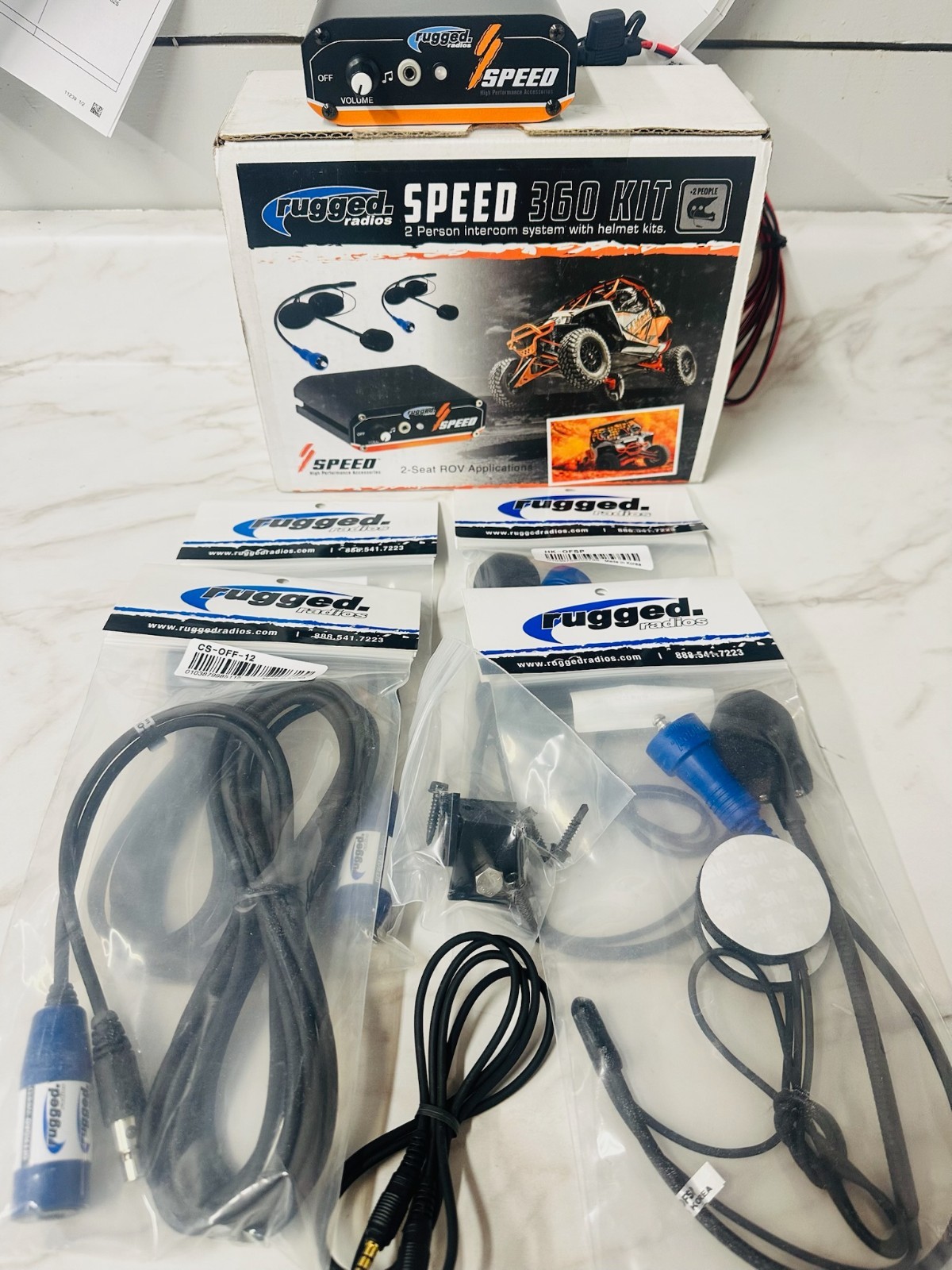 RUGGED RADIOS Intercom System 2 Person w/ offroad helmet kits 7777-036