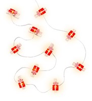 Goobay 60249 10Er Led-Fotoclips-Lichterkette ''Geschenk'', Rot-Weiß - Mit Timer-
