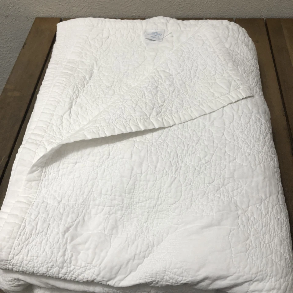 "Edredón matelasse Simply Shabby Chic 100 % algodón tamaño king blanco usado en excelente estado 103 x 92""" Foto 3 de 4