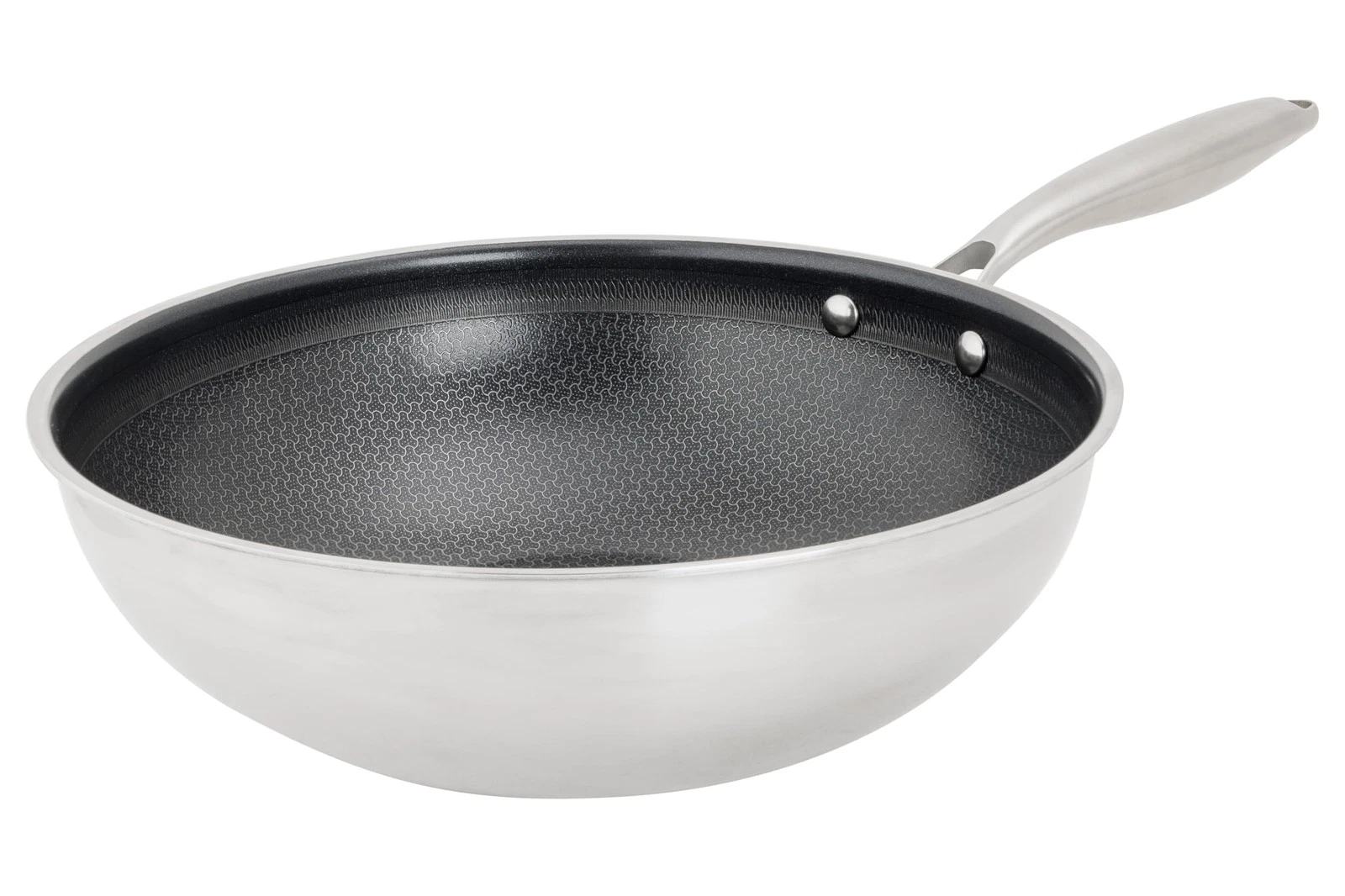 Hexapro Wok in Non-Stick Stainless Steel, Diameter 28 x Height 9 cm, ...