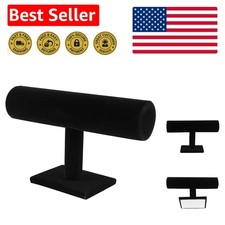 Elegant Black Velvet T-Bar Jewelry Display Stand   Perfect for Home Organization