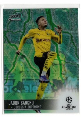 2020-21 Topps Stadium Chrome UCL Aqua Green Electric Refractor Jadon Sancho | SP