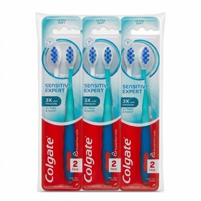 Colgate Sensitive Lot of  12 Expert Ultra-Soft Toothbrush, Extra Soft Bristles
