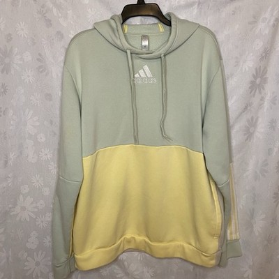Adidas Fleece Hoodie Unisex Essentials Colorblock Hoody Pastel SZ L Gym Outdoor