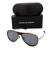 PORSCHE DESIGN P8684 B Black Gold /Gray Mirror 62mm Sunglasses
