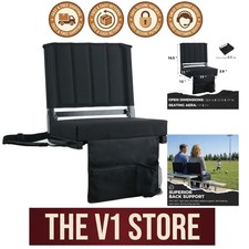 Durable Folding Stadium Seat with Adjustable Shoulder Strap - Safe Stylish
