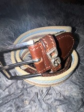 Dolce&Gabbana Men Striped Belt Brown Beige Blue Length 100cm( Luxury Stylish ITA