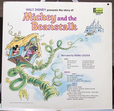 Walt Disney Presents The Story of Mickey and the Beanstalk LP 3974