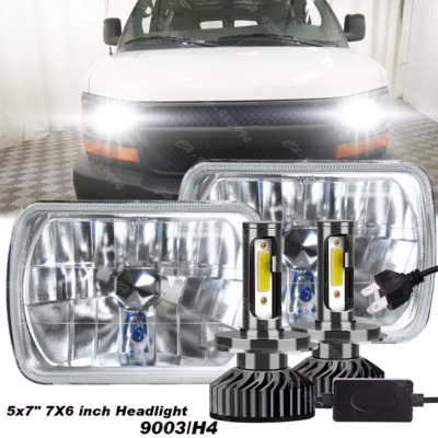 for Chevy Express Cargo Van 1500 2500 3500 Truck Pair 5x7'' 7x6'' LED Headlights
