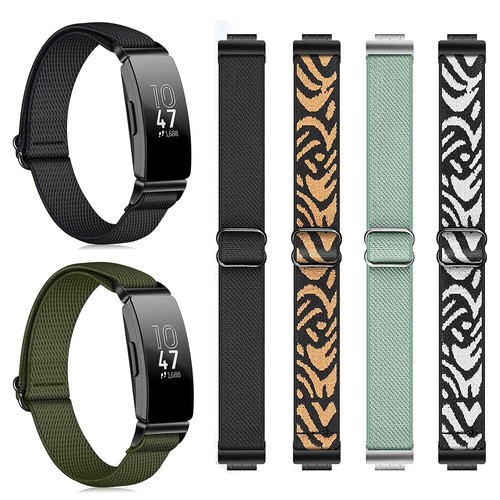 Elastic Band For Fitbit Inspire 2/Inspire HR Adjustable Stretchy Nylon Loop Stra