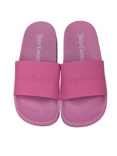 Juicy Couture Womens 6 M Black Logo Zamia Flip Flop Sandals NEW