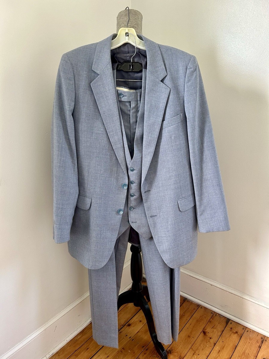 Vintage Yves Saint Laurent 3-Piece Suit Powder Blue Size 42 | eBay