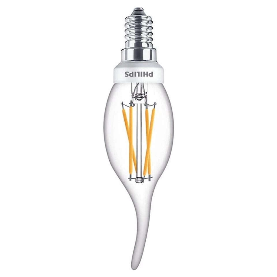 Philips LED Filament Tipped Candle 5W 40W E14 SES Warm White 2700K Dimmable 2x - Image 4 of 4