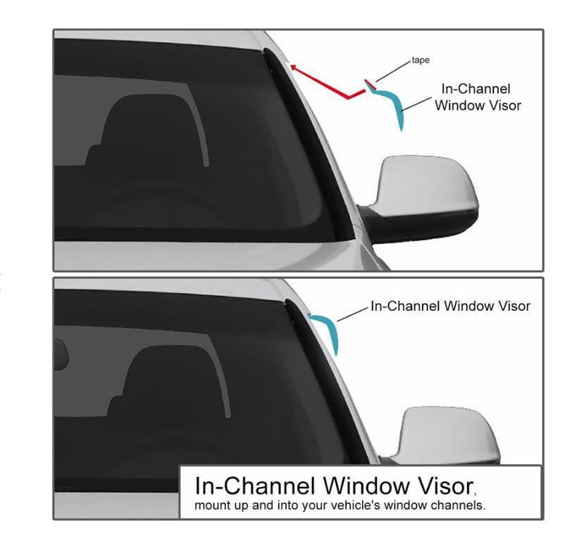 Smoke Tinted Window Visor Set For 2011-2016 Mini Countryman R60 – Rain Guard Deflectors (4-Piece)