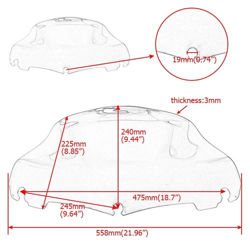 Black 9" Windshield Fit For Harley Touring Electra Street Glide FLHX FLHTK 14-23 - Picture 3 of 14