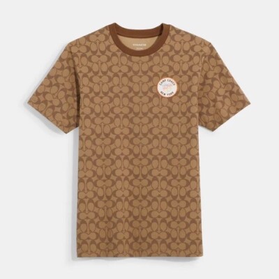 Coach Monogram Men s Camp Rainbow Heart T-Shirt Made In Peru XL