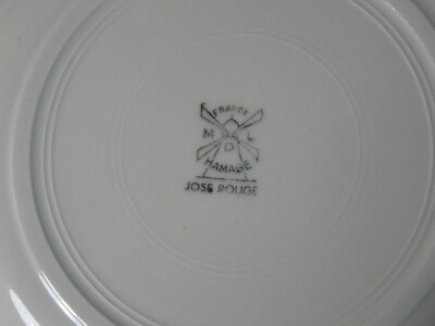 Assiette ancienne 1283 fleur MIMOSA plate Moulin des loup Blanc