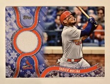2018 TOPPS HOLIDAY BASEBALL • YADIER MOLINA METALLIC SNOWFLAKE RELIC • 01/10