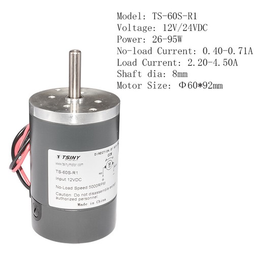 DC High Speed Motor 12V/24V Single Shaft 5mm 6mm 8mm Large Torque 2000-5000RPM - Picture 15 of 15