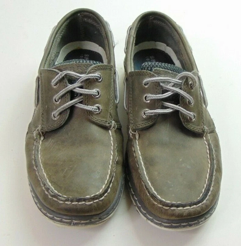 Sperry Top Sider Men'S 8M Gray Leather Boat Shoes Lace Up Casual 60021  | Ebay