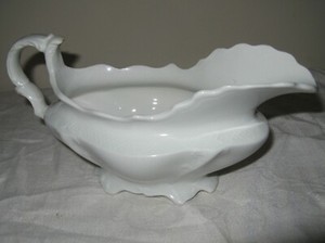Vintage W.H. Grindley & Co. Semi-Porcelain Footed Gravy Boat Dish Bowl England