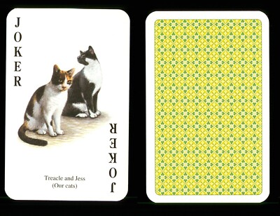 1 x Joker playing card of cats Treacle & Jess ZU 09