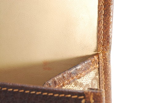 Gucci Clutch Bag Pouch Purse Vintage Sherry Line PVC Leather Brown JAPAN - Picture 10 of 12