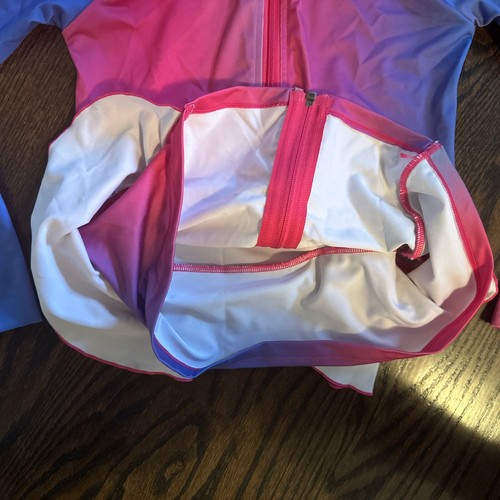 CHAQUETA DE PATINAJE SOBRE HIELO SHINYHANDZ PARA NIÑAS NUEVA SIN ETIQUETAS ROSA AZUL PÚRPURA OMBRE ESTRÁS 10/12 - Imagen 8 de 12