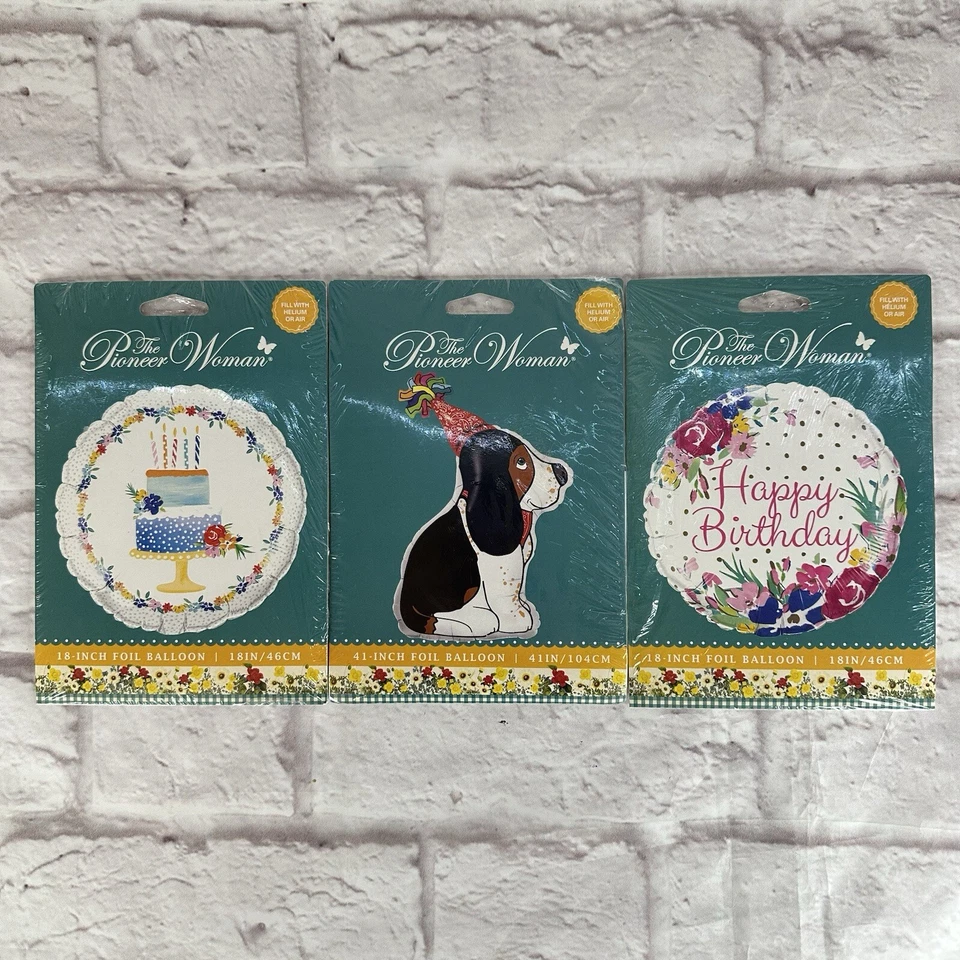 Pioneer Woman Birthday Floral Dog Retro Farmhouse Balloon Bundle 3 Party Cake - Image 3 of 3