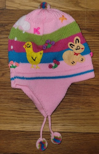 Child's Arpillera Handmade Peruvian Hat - Pink - 3-4 years - 第 1/2 張圖片