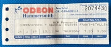 Queensryche & Lynch Mob - Thurs 15th Nov 1990 Hammersmith Odeon Original Ticket