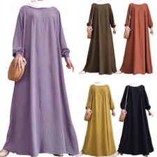 Muslim Women Zipper Abaya Dubai Islamic Eid Ramadan Prayer Kaftan Dress Abayas