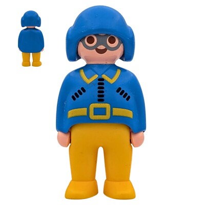 Playmobil 123 Pilot Figure Blue/Yellow Vehicle City Toy